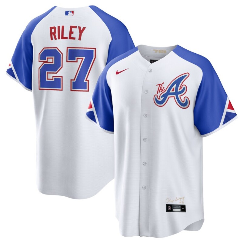 Men's Atlanta Braves Custom White 2023 City Connect Cool Base Stitched Baseball Jersey